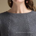 Classy Batwing Roung Neck Collar Merino Wool Cashmere Sweater For Girls